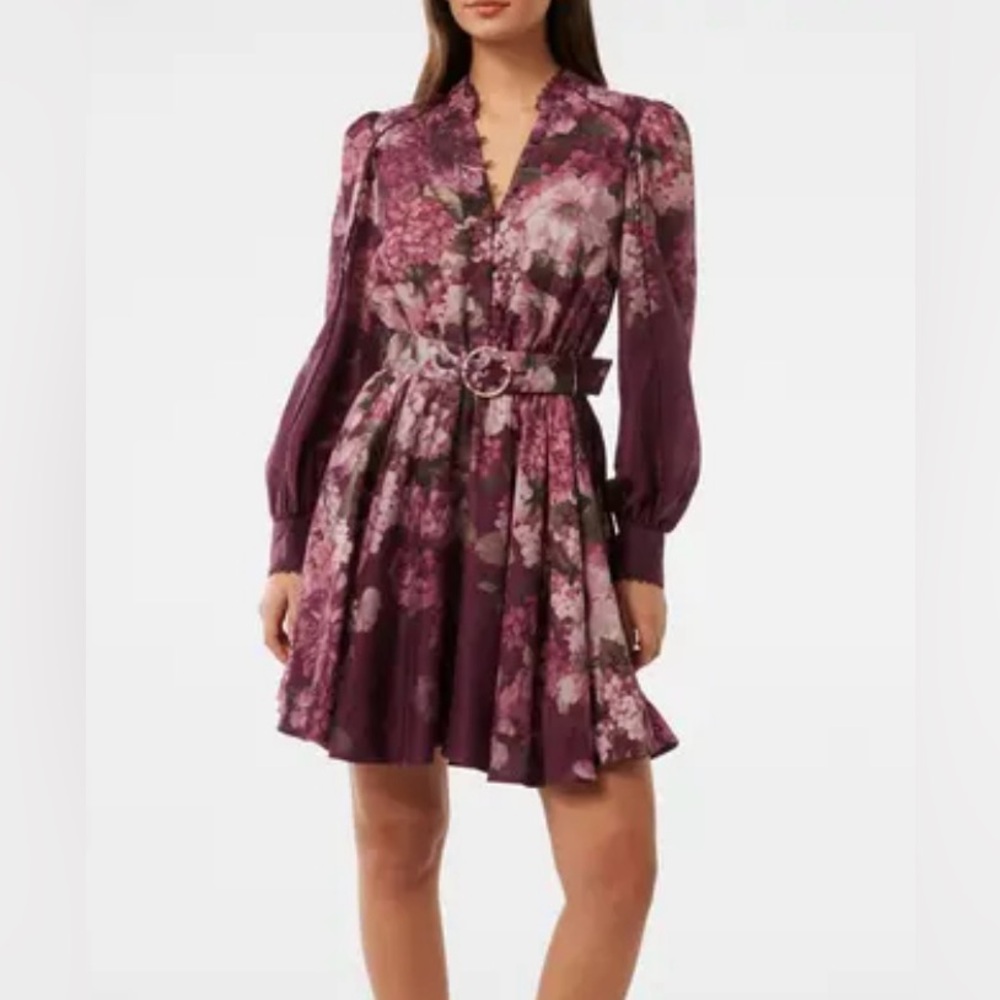 Ever New Purple Floral Midi Dress